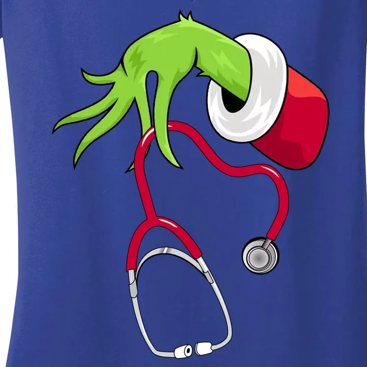 Stethoscope Christmas Holiday Women's V-Neck T-Shirt