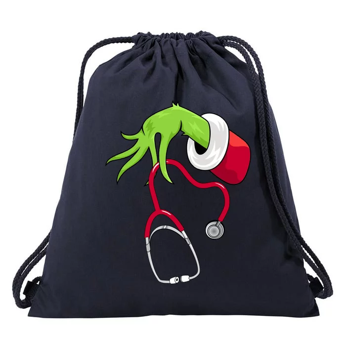 Stethoscope Christmas Holiday Drawstring Bag