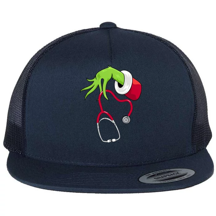 Stethoscope Christmas Holiday Flat Bill Trucker Hat