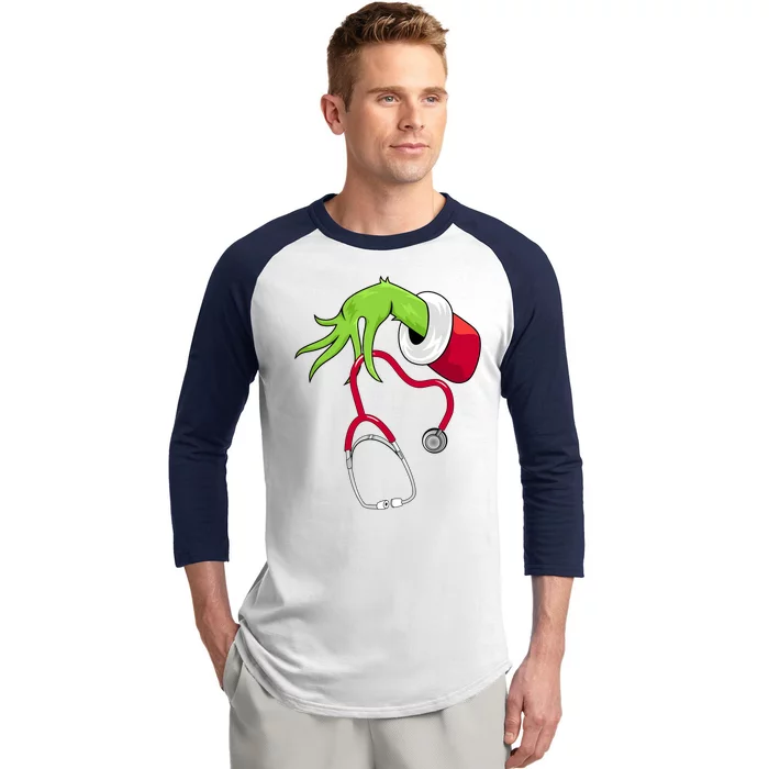 Stethoscope Christmas Holiday Baseball Sleeve Shirt