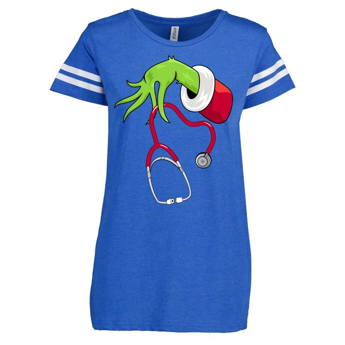 Stethoscope Christmas Holiday Enza Ladies Jersey Football T-Shirt