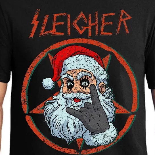 Sleigher Christmas Heavy Metal Xmas Hail Santa Pajama Set