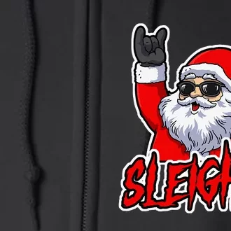 Sleigher Christmas Heavy Metal Xmas Hail Santa Full Zip Hoodie