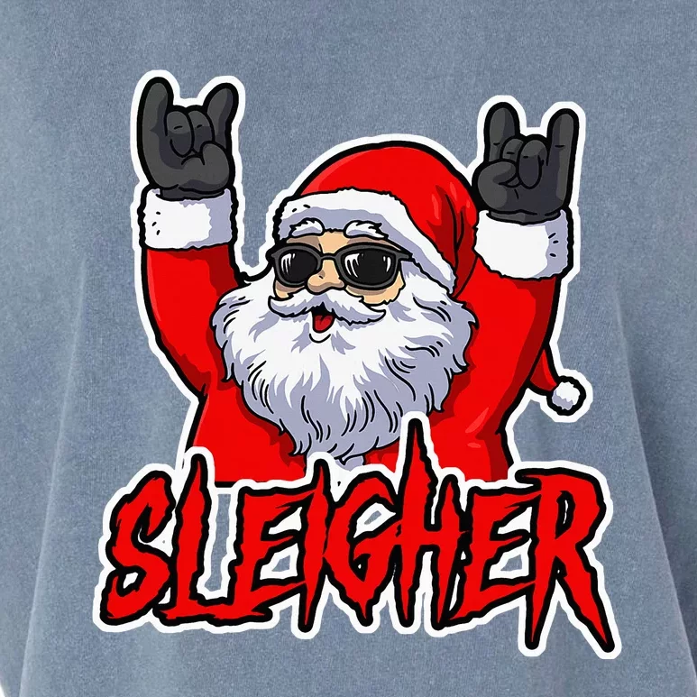 Sleigher Christmas Heavy Metal Xmas Hail Santa Garment-Dyed Women's Muscle Tee