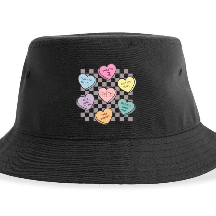 Science Candy Hearts Teachers Sustainable Bucket Hat