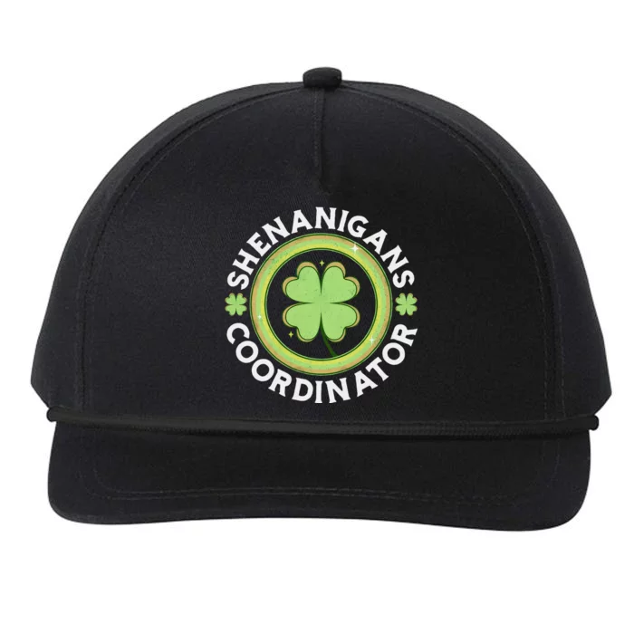 Shenanigans Coordinator Happy St Patricks Day Snapback Five-Panel Rope Hat