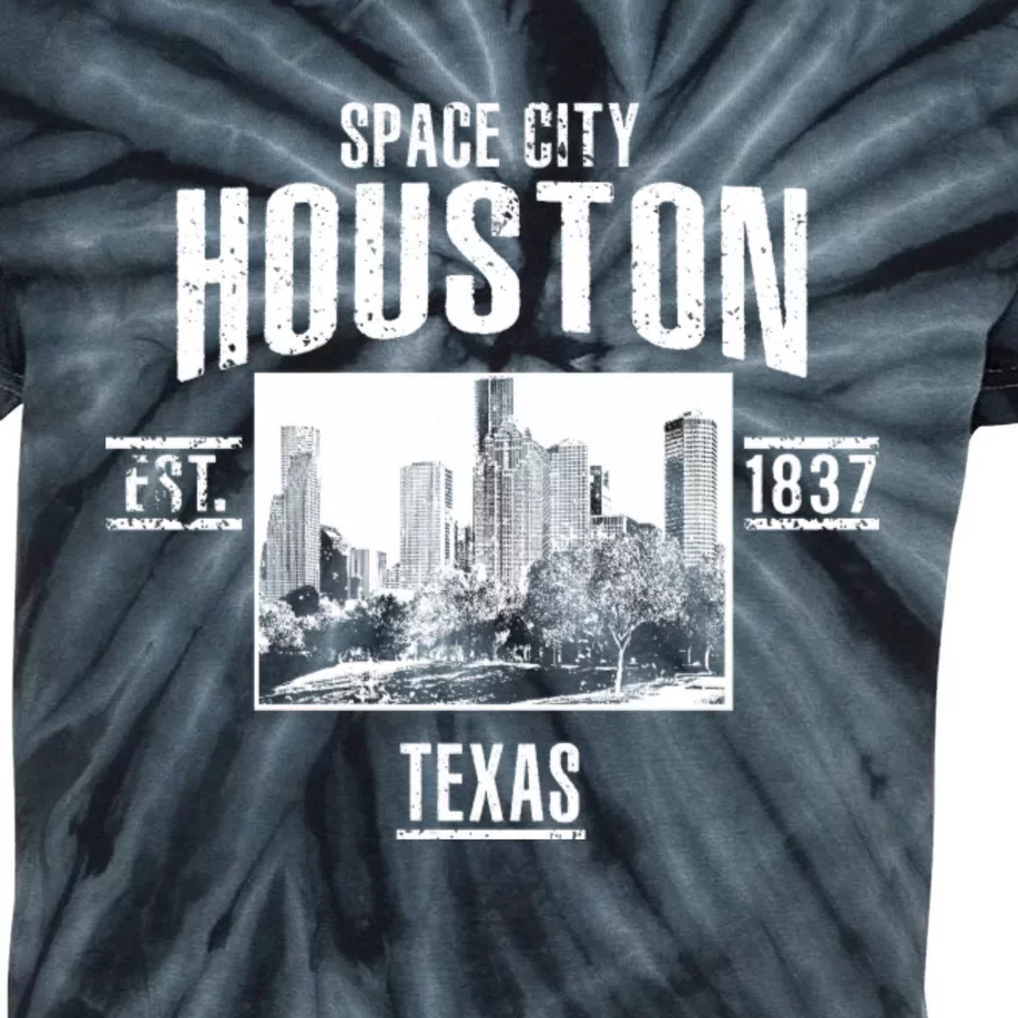 Space City Houston Est 1837 Texas Kids Tie-Dye T-Shirt