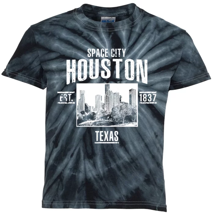 Space City Houston Est 1837 Texas Kids Tie-Dye T-Shirt