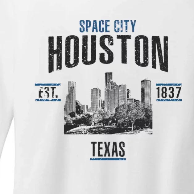 Space City Houston Est 1837 Texas Womens CVC Long Sleeve Shirt