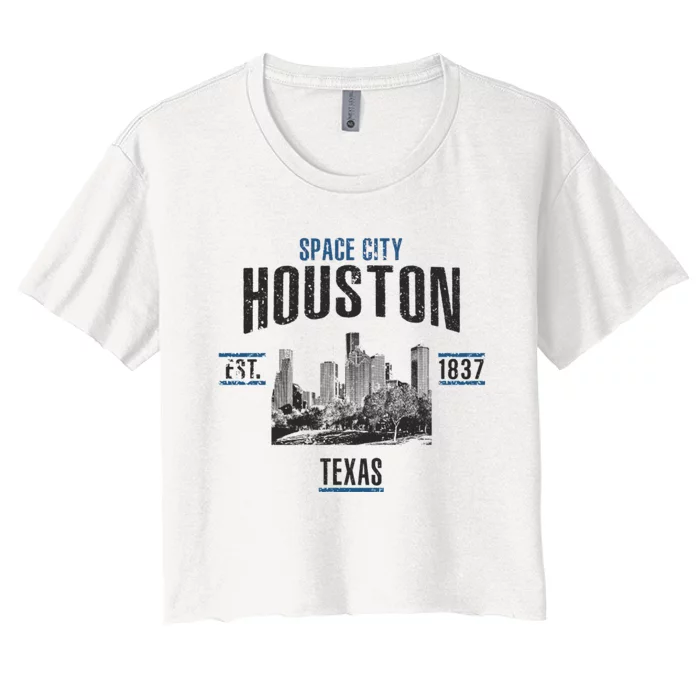 Space City Houston Est 1837 Texas Women's Crop Top Tee