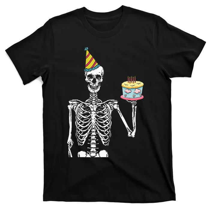 Spooky Celebration Hilarious Skeleton Birthday Party Outfit T-Shirt