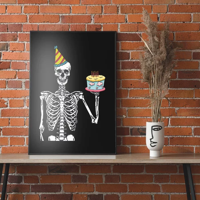 Spooky Celebration Hilarious Skeleton Birthday Party Outfit Poster