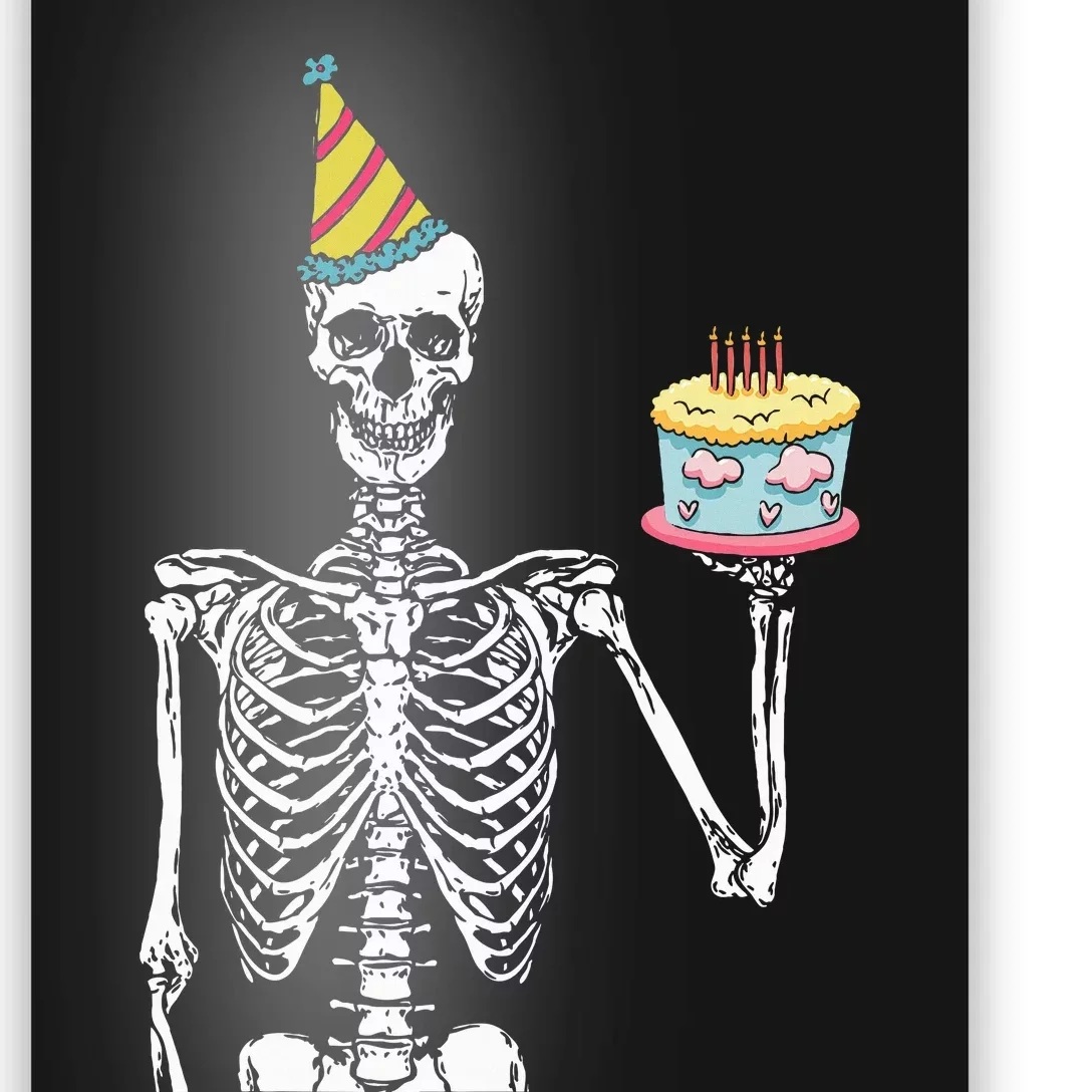 Spooky Celebration Hilarious Skeleton Birthday Party Outfit Poster