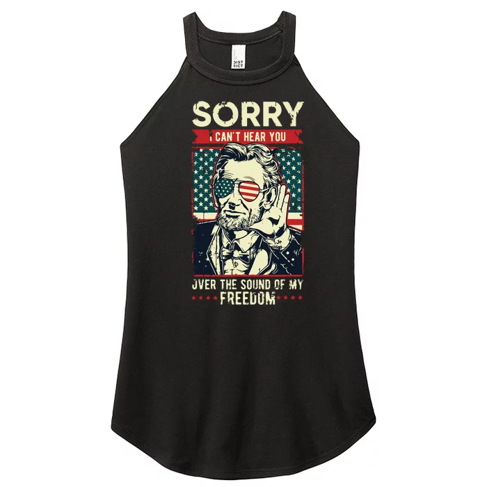 Sorry Cant Hear You Sound Of My Freedom 4th Of July Women’s Perfect Tri Rocker Tank