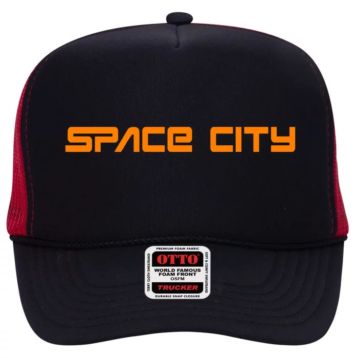 Space City Houston High Crown Mesh Trucker Hat