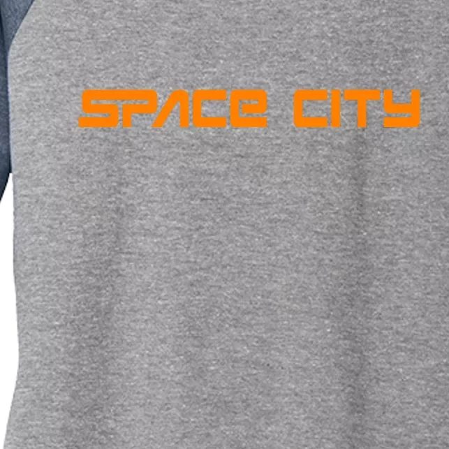 Space City Houston Women's Tri-Blend 3/4-Sleeve Raglan Shirt