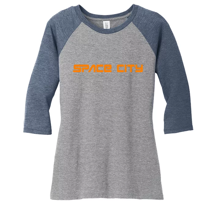 Space City Houston Women's Tri-Blend 3/4-Sleeve Raglan Shirt