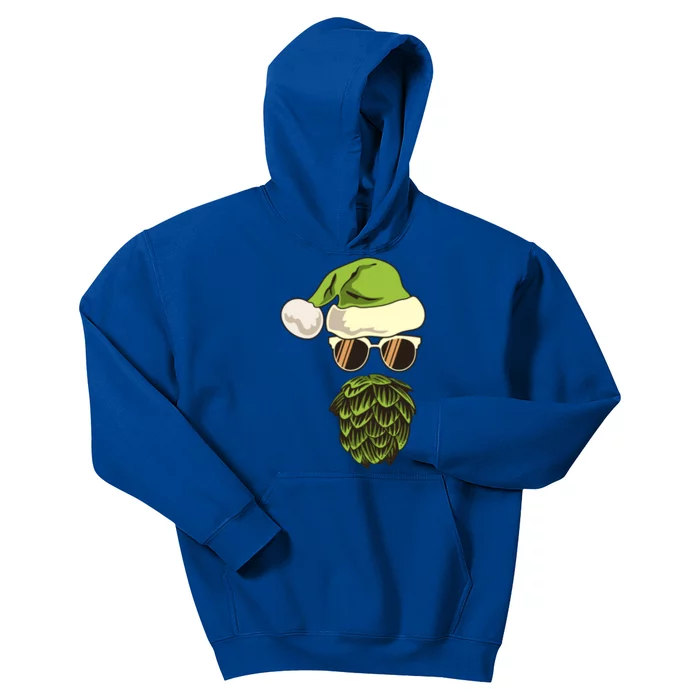 Santa Claus Hat Hop Beard Beer Lover Ugly Christmas Gift Kids Hoodie