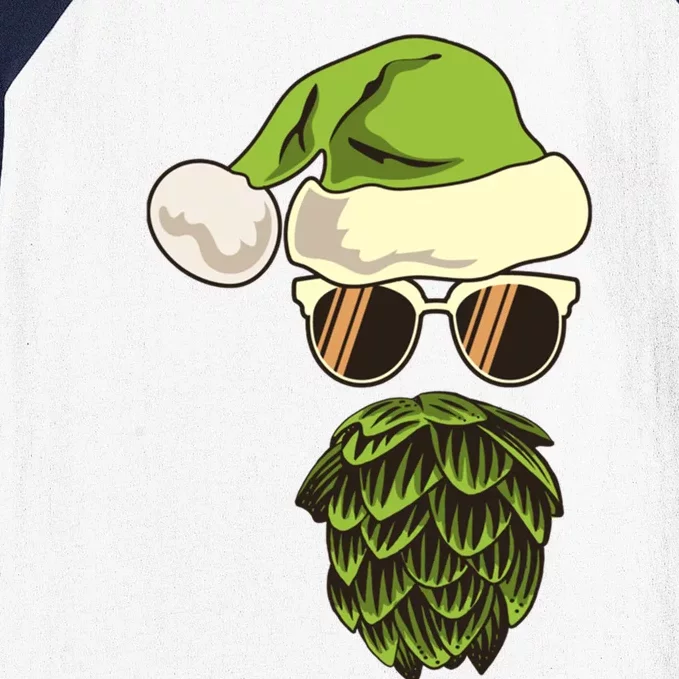 Santa Claus Hat Hop Beard Beer Lover Ugly Christmas Gift Baseball Sleeve Shirt