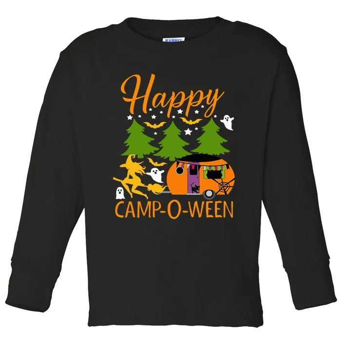 Spooky CampOWeen Halloween Camping Adventure Toddler Long Sleeve Shirt