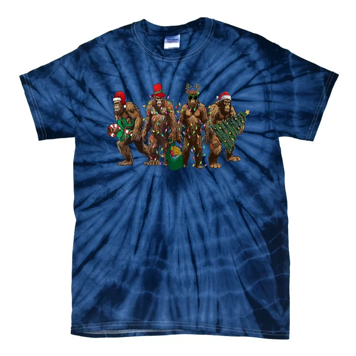 Sasquatch Christmas Holiday Season Xmas Tie-Dye T-Shirt