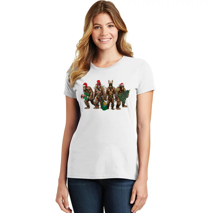 Sasquatch Christmas Holiday Season Xmas Women's T-Shirt