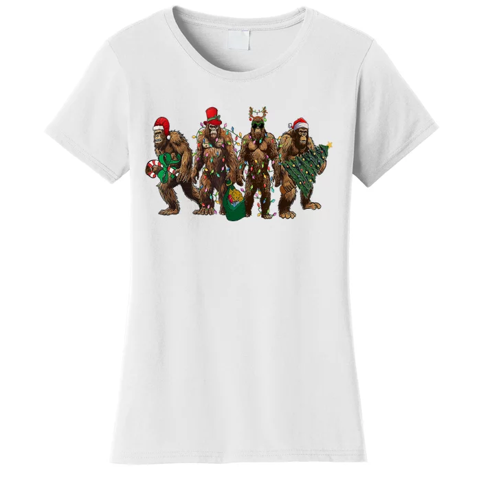 Sasquatch Christmas Holiday Season Xmas Women's T-Shirt