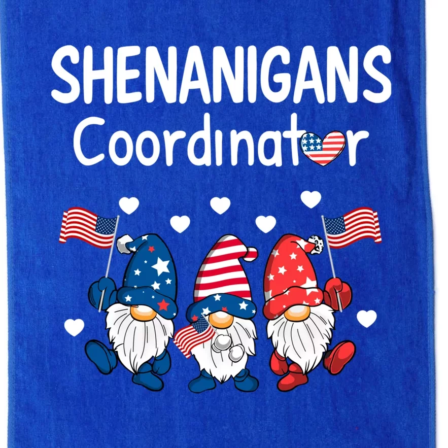 Shenanigans Coordinator Happy 4th Of July Gnomes Patriotic Gift Platinum Collection Golf Towel