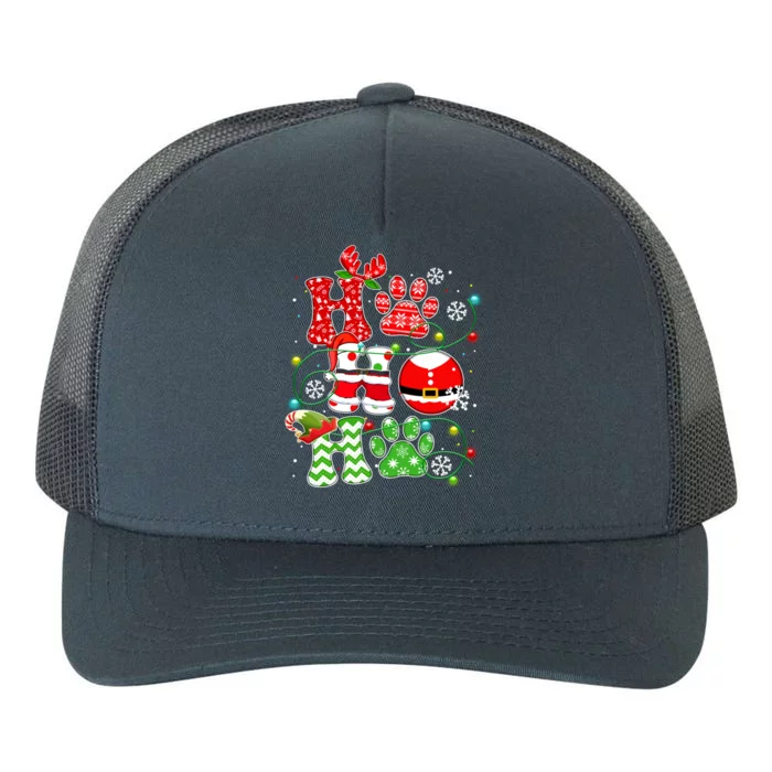 Santa Claus Ho Ho Ho Dog Paw Dog Mom Dad Christmas Pajama Gift Yupoong Adult 5-Panel Trucker Hat