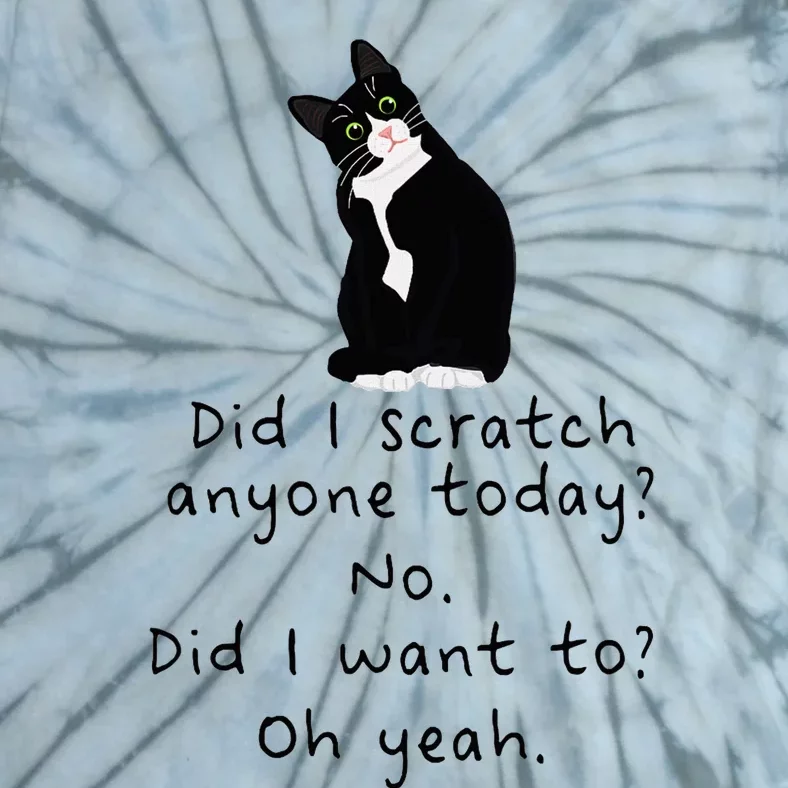 Sarcastic Cat Have I Scratched Anyone Today Funny Black Cat Tie-Dye T-Shirt