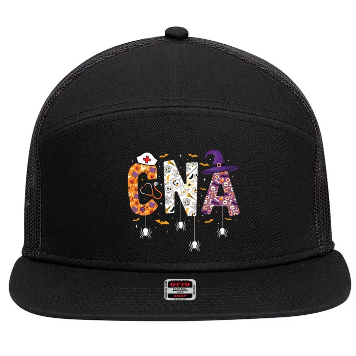 Spooky Cna Halloween Theme 7 Panel Mesh Trucker Snapback Hat