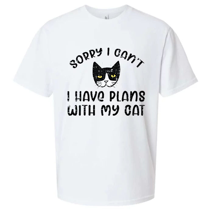 Sorry Cant Have Plans With Cat Sueded Cloud Jersey T-Shirt