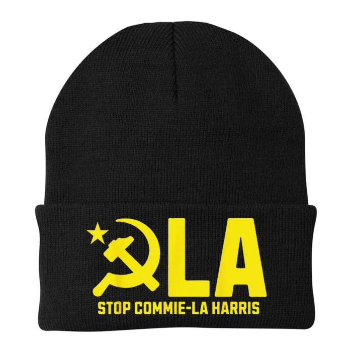 Stop Commiela Harris Kamala Communism Trump Supporter 2024 Knit Cap Winter Beanie