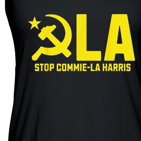 Stop Commiela Harris Kamala Communism Trump Supporter 2024 Ladies Essential Flowy Tank