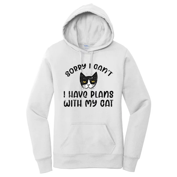 Sorry Cant Have Plans With Cat Women's Pullover Hoodie