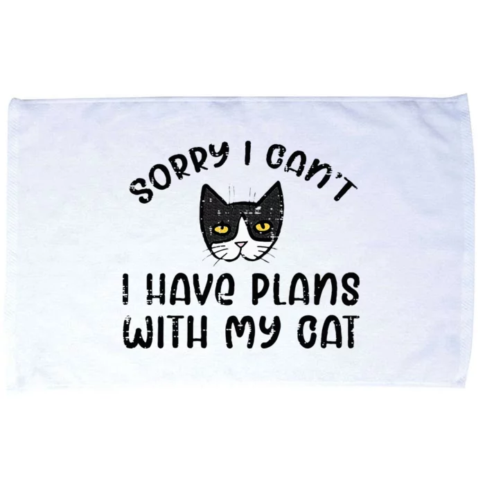 Sorry Cant Have Plans With Cat Microfiber Hand Towel