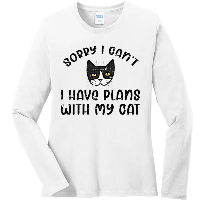 Sorry Cant Have Plans With Cat Ladies Long Sleeve Shirt