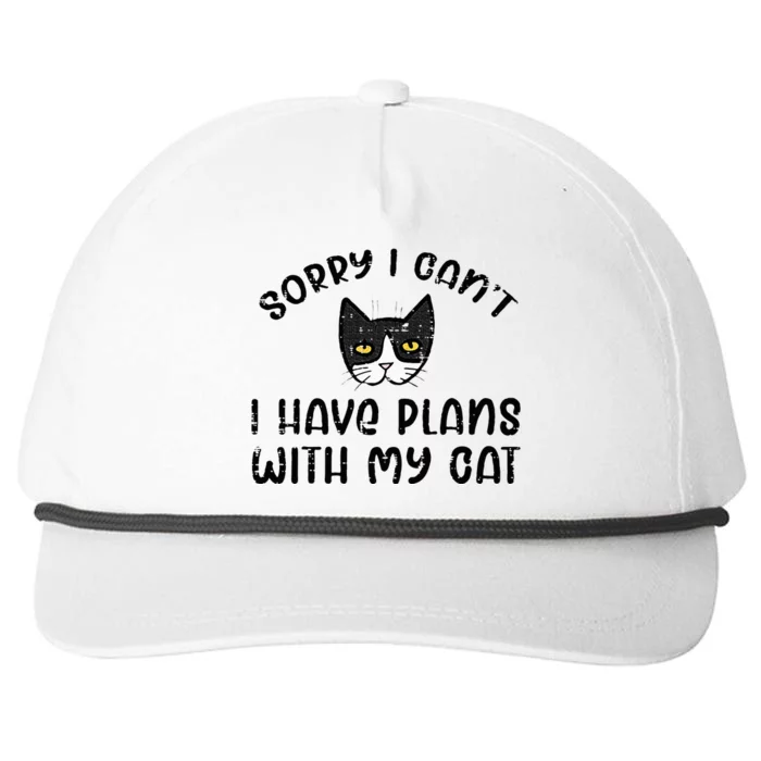 Sorry Cant Have Plans With Cat Snapback Five-Panel Rope Hat