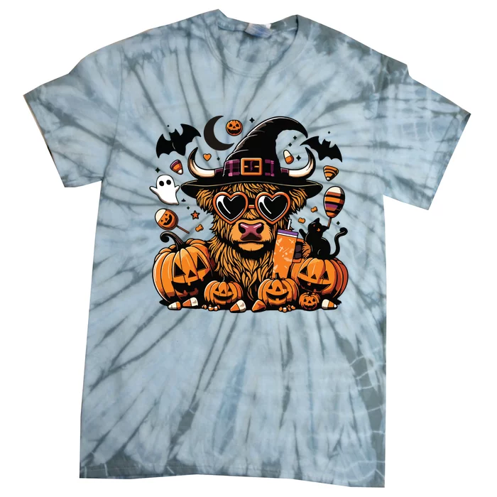 Spooky Cow Halloween Premium Tie-Dye T-Shirt