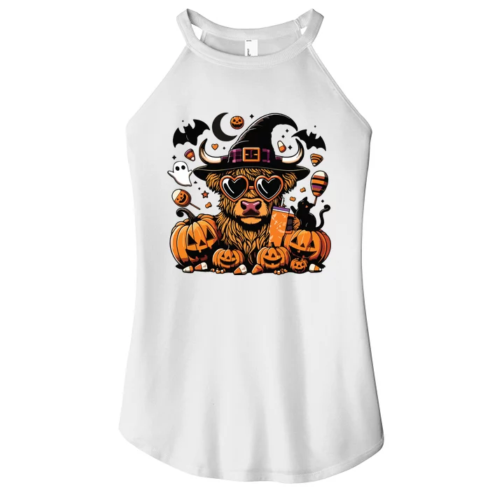 Spooky Cow Halloween Premium Women’s Perfect Tri Rocker Tank