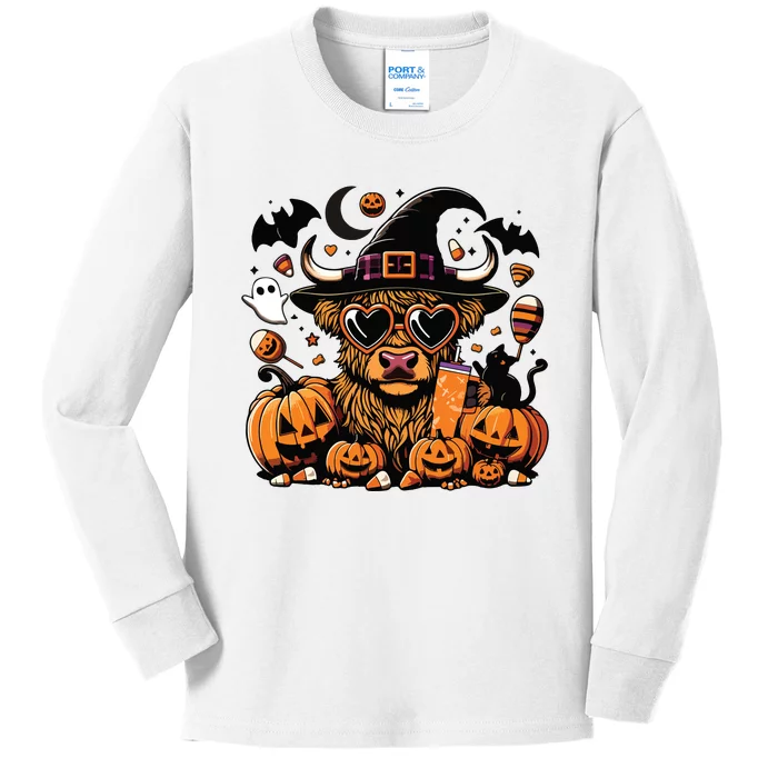 Spooky Cow Halloween Premium Kids Long Sleeve Shirt