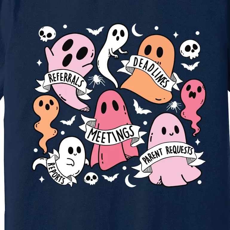 School Counselor Halloween Social Worker Ghost Psychologist Premium T-Shirt