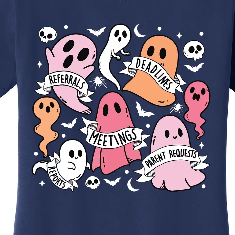 School Counselor Halloween Social Worker Ghost Psychologist Women's T-Shirt