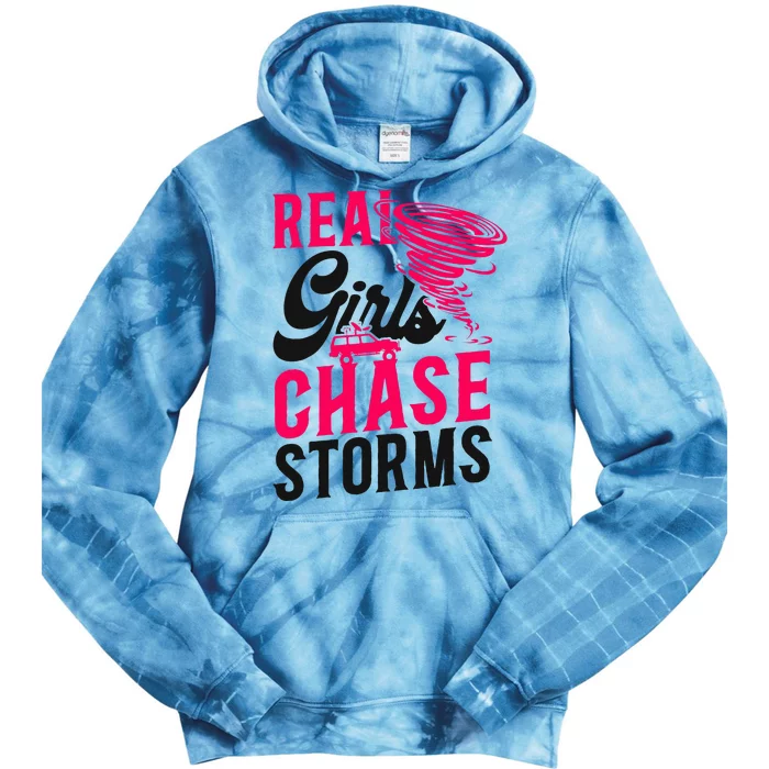 Storm Chaser Hurricane Meteorology Tornado Girl Real Tie Dye Hoodie