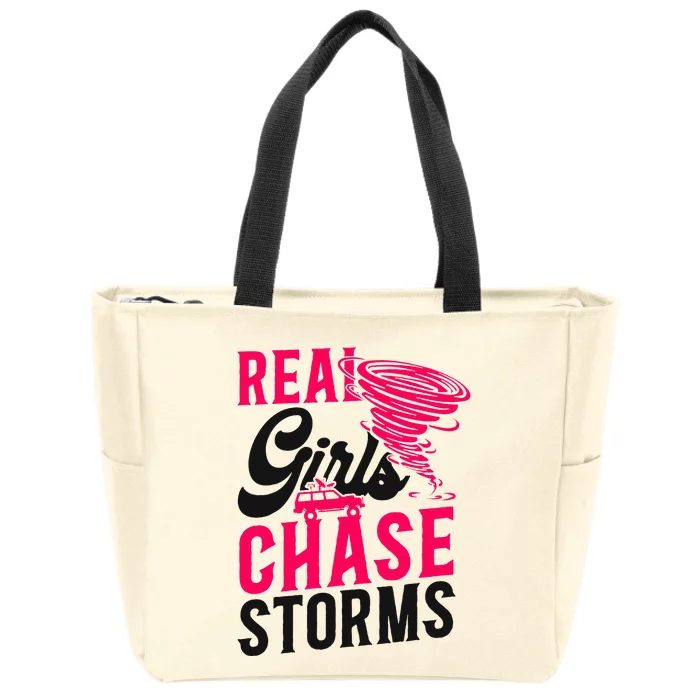 Storm Chaser Hurricane Meteorology Tornado Girl Real Zip Tote Bag