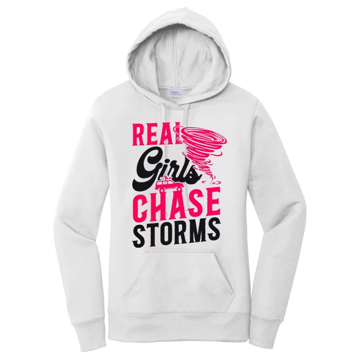 Storm Chaser Hurricane Meteorology Tornado Girl Real Women's Pullover Hoodie