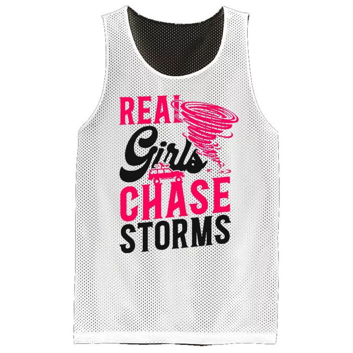 Storm Chaser Hurricane Meteorology Tornado Girl Real Mesh Reversible Basketball Jersey Tank