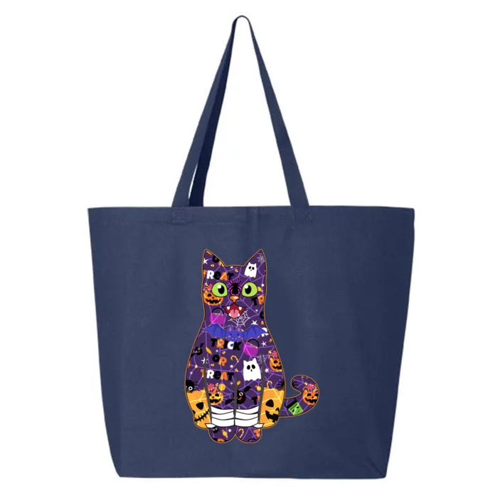 Spooky Cute Halloween Pattern Kitty Cat 25L Jumbo Tote