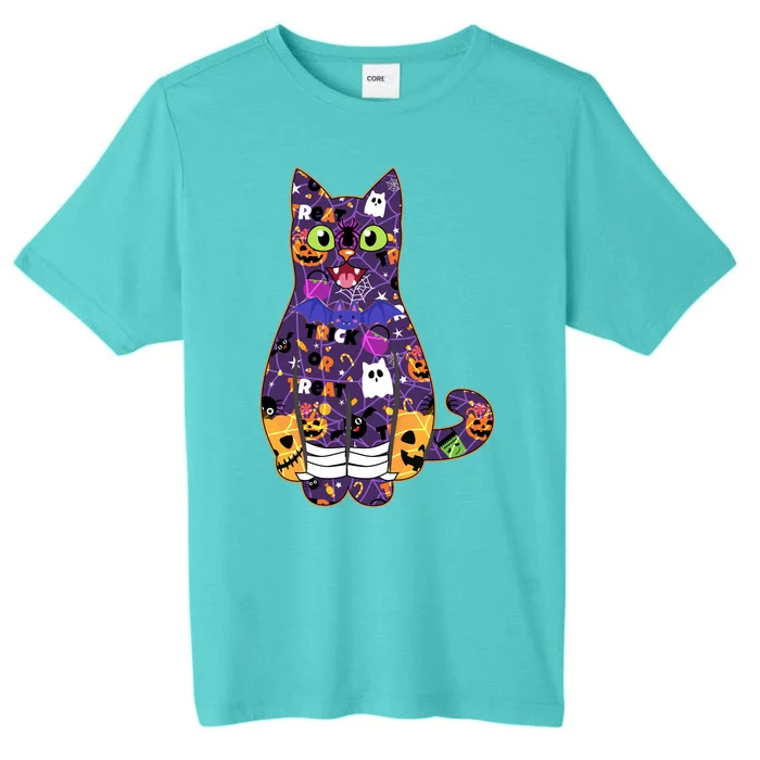 Spooky Cute Halloween Pattern Kitty Cat ChromaSoft Performance T-Shirt