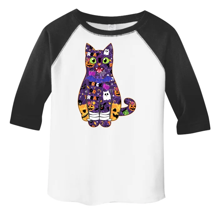 Spooky Cute Halloween Pattern Kitty Cat Toddler Fine Jersey T-Shirt